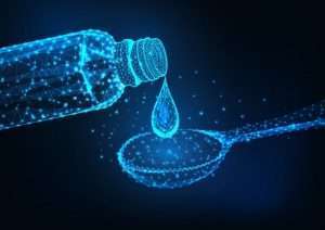 futuristic glowing low poly medicine bottle liquid drop dosage spoon dark blue 67515 537 Sir Dard Ke Gharelu Upchar/Nuskhe In Hindi