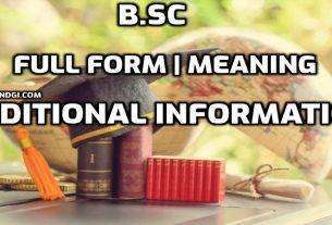 B.SC Full-Form What is the Meaning Of B.SC