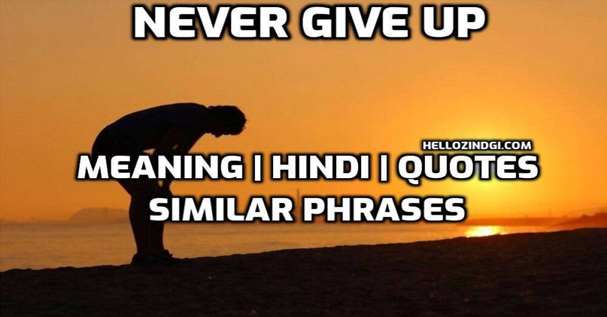 Never give up meaning Hindi Quotes Similar phrases