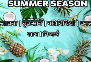 Summer Season Par Nibandh In Hindi Summer Season Short Essay