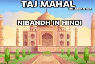 Taj Mahal Par Nibandh In Hindi Taj Mahal Short Essay