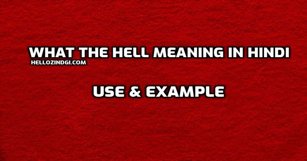 What the Hell Meaning in Hindi Use & Example
